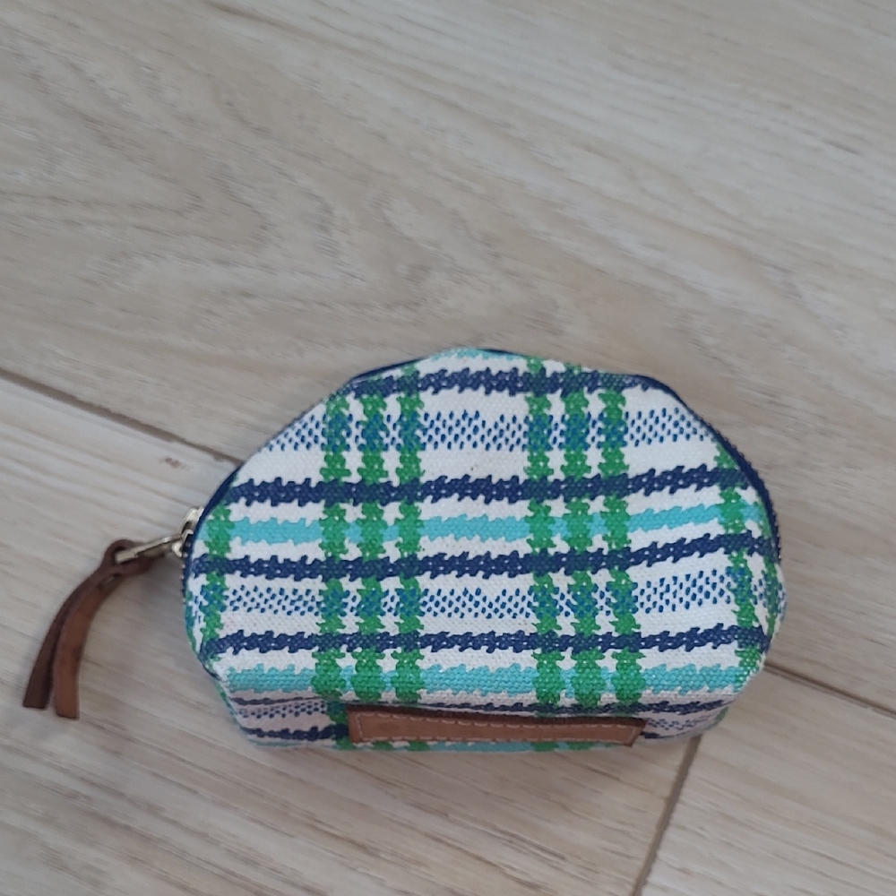 Erin Flett Plaid Green and Blue Women's Pouch